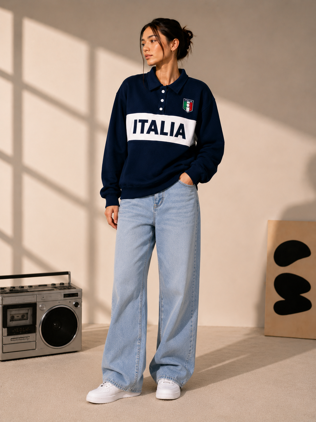 Women Back Color Block Sweatshirt