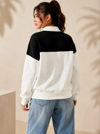 Women Colourblocked Sweatshirt