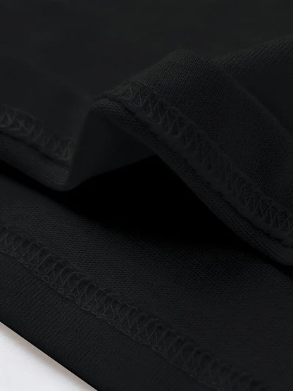 Happy Graphic Collar Oversized Printed Women's T-Shirt Black Color