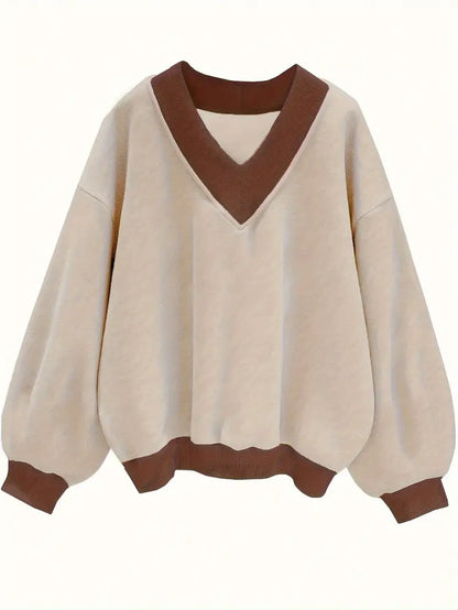 Plain Coffe Beige Color Oversized Women's Sweatshirt Hoodie, Drop Shoulders