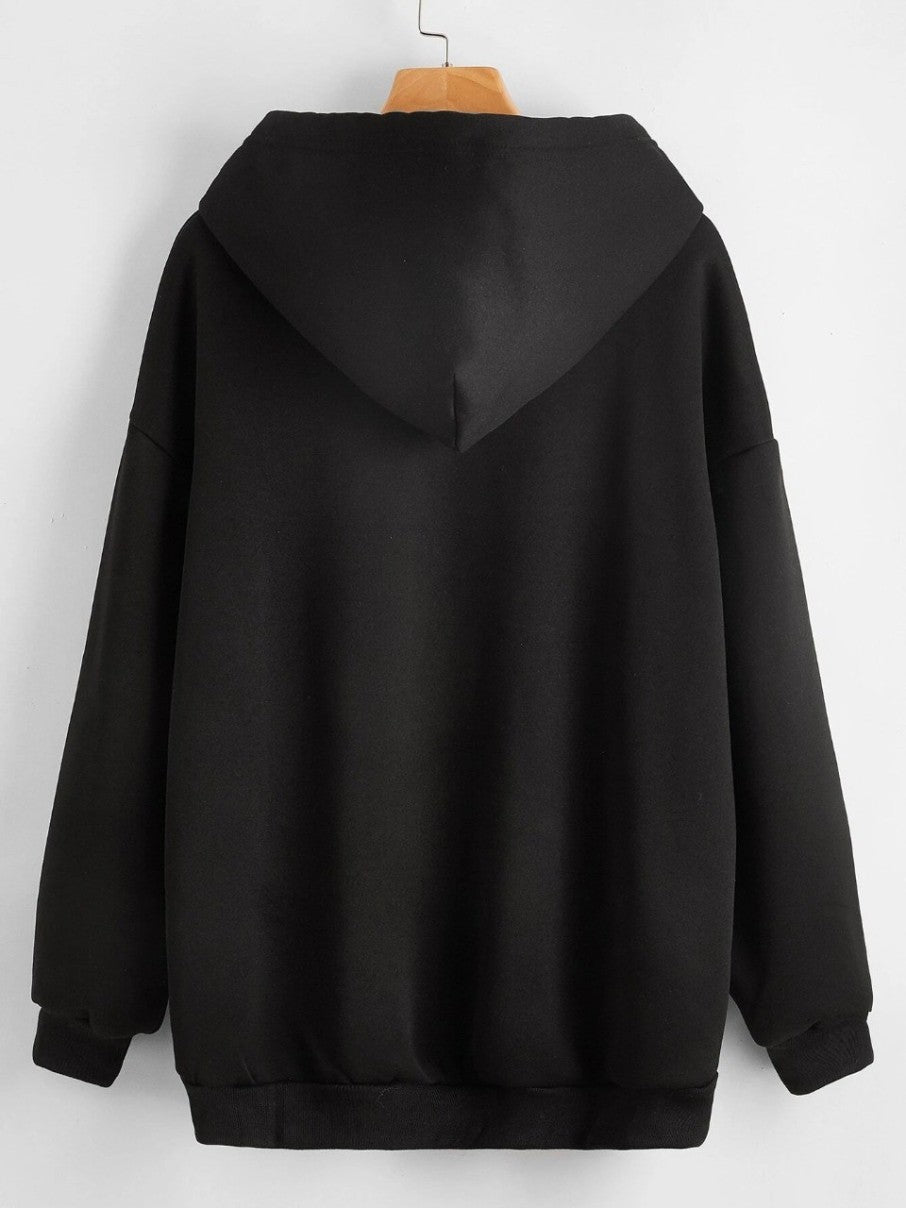 Plain Black Zipper Women's Sweatshirt Hoodie,  Sweatshirt Hoodie for Men, Unisex Sweatshirt Hoodie