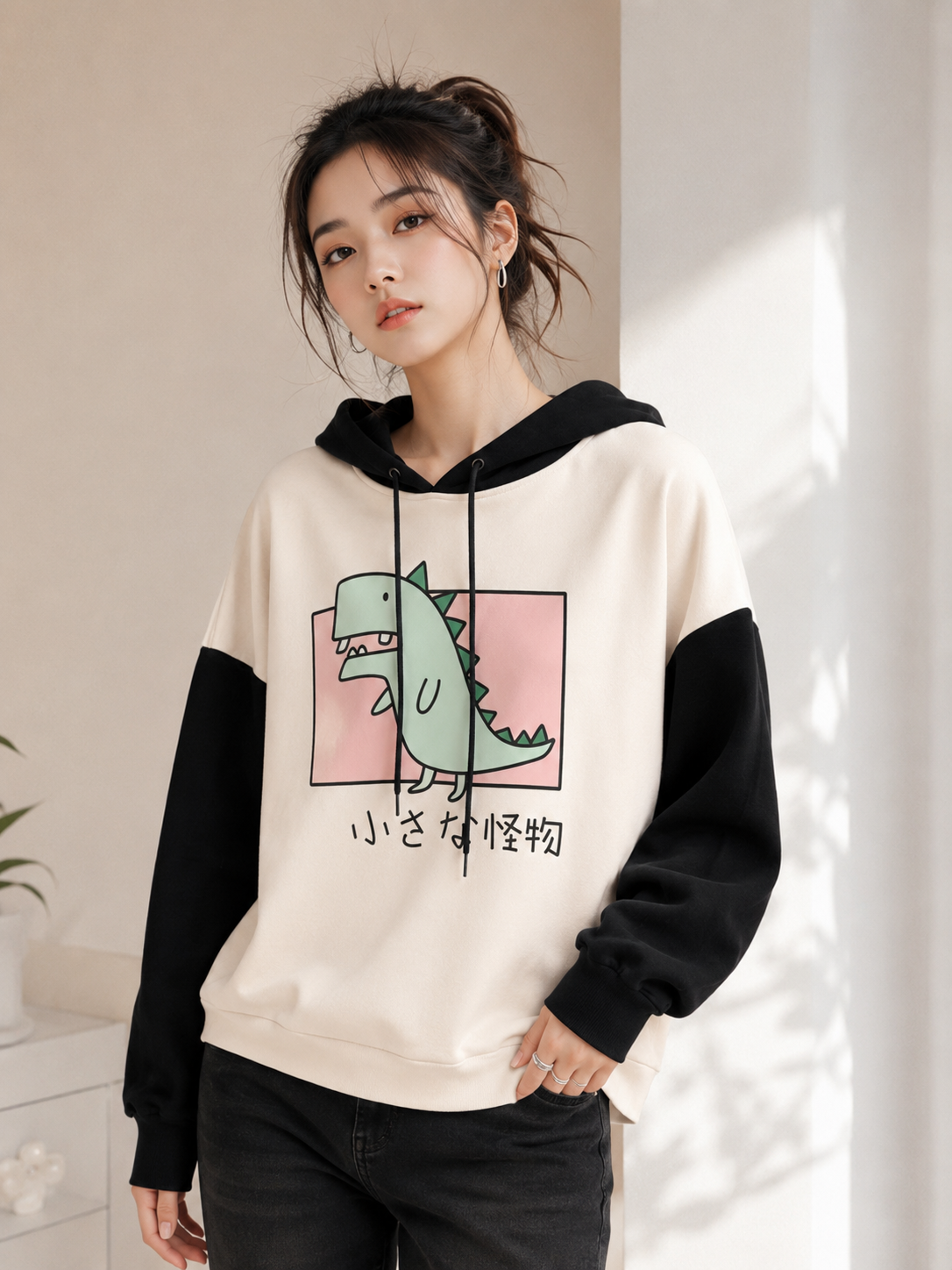 Women Hooded Graphic Printed Sweatshirt