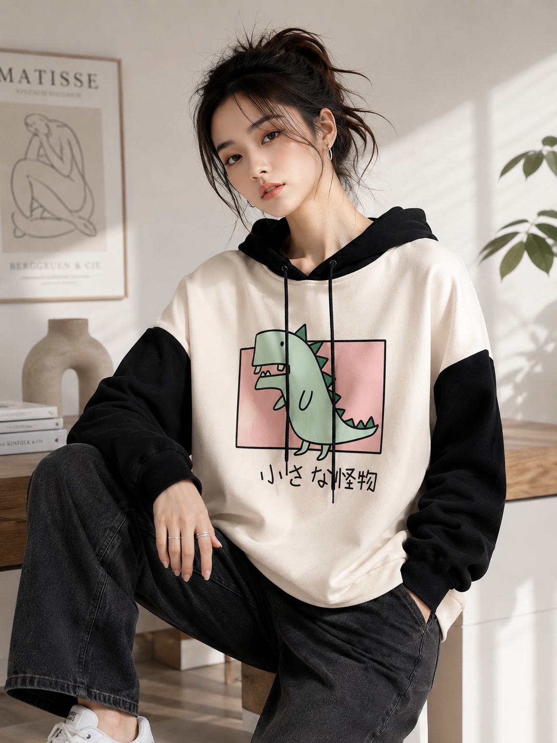 Women Hooded Graphic Printed Sweatshirt