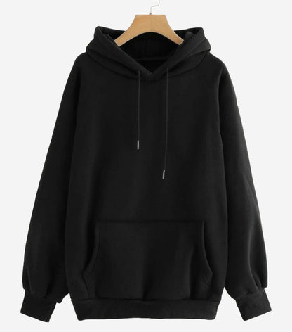 Plain Black Women's Sweatshirt Hoodie,  Sweatshirt Hoodie for Men, Unisex Sweatshirt Hoodie