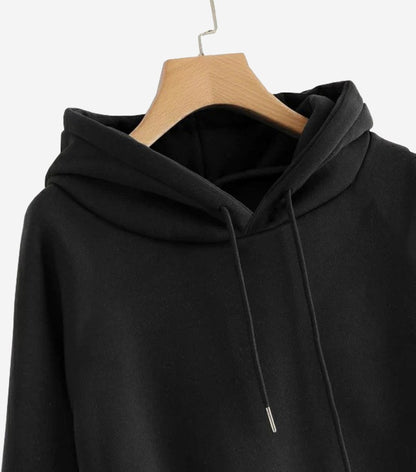 Plain Black Women's Sweatshirt Hoodie,  Sweatshirt Hoodie for Men, Unisex Sweatshirt Hoodie