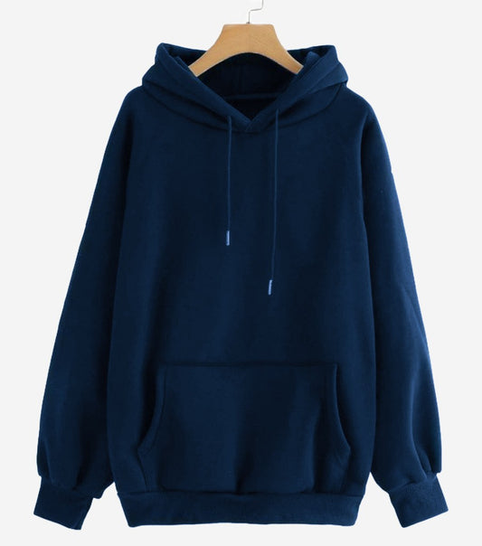 Plain Navy Blue Women's Sweatshirt Hoodie,  Sweatshirt Hoodie for Men, Unisex Sweatshirt Hoodie