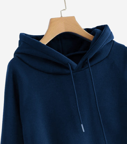 Plain Navy Blue Women's Sweatshirt Hoodie,  Sweatshirt Hoodie for Men, Unisex Sweatshirt Hoodie