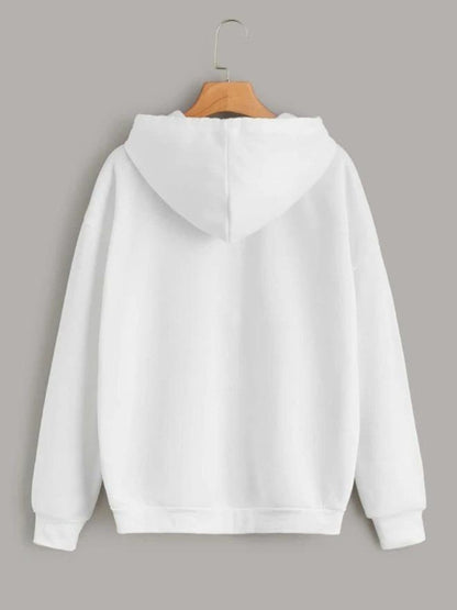 Plain White Zipper Women's Sweatshirt Hoodie,  Sweatshirt Hoodie for Men, Unisex Sweatshirt Hoodie