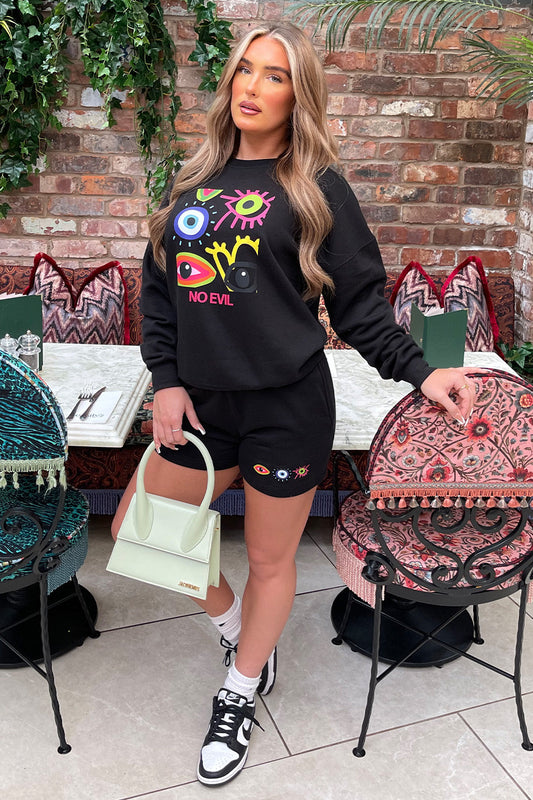 Women's Cord-set for Light Winters Black Color Relaxed fit Trendy Fashion for Casual Wear, Women's Sweatshirt Hoodie Sets