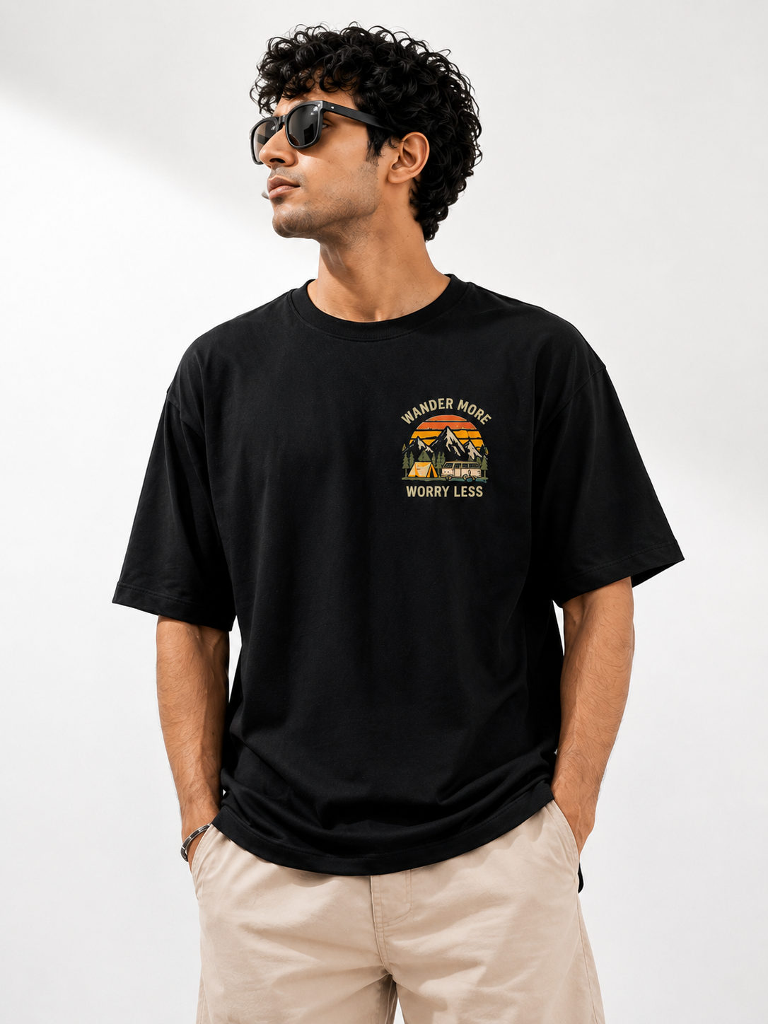 Men Back Graphic Printed Oversized Cotton T-Shirt