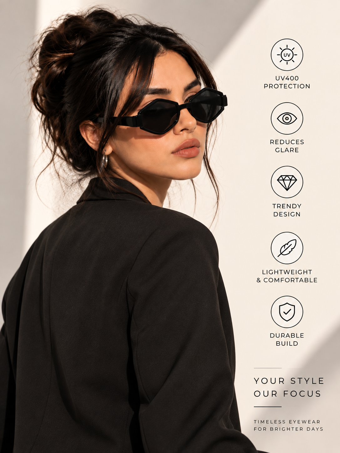 Black Frame & Black Toned Lenses Sunglasses for Women & Men