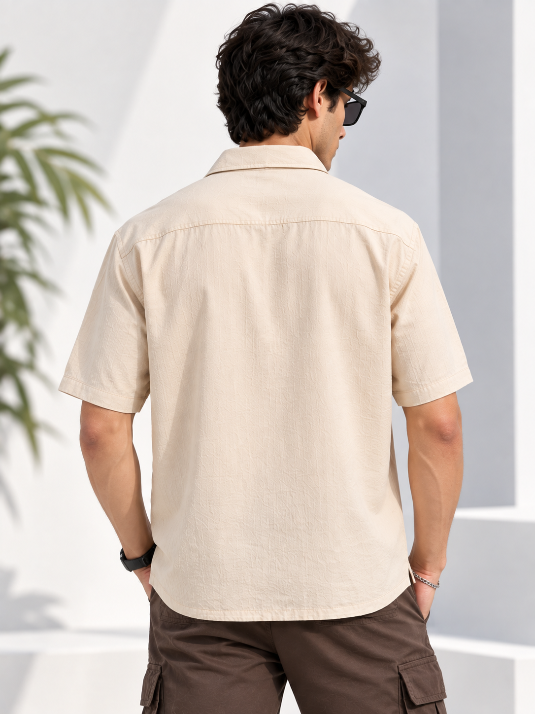 Plain Comfort Fit Cotton Shirt for Men