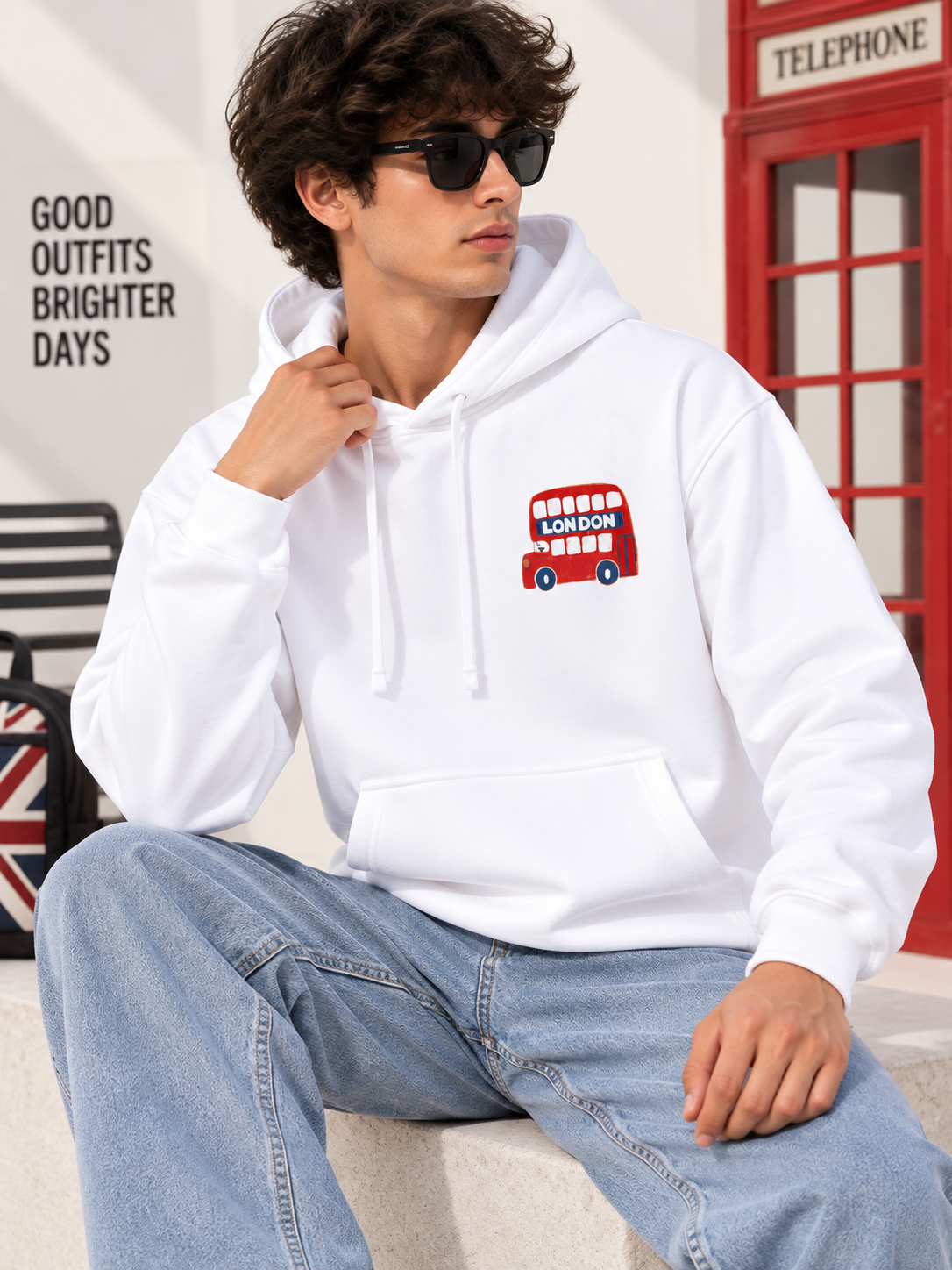 Men Printed Hooded Sweatshirt