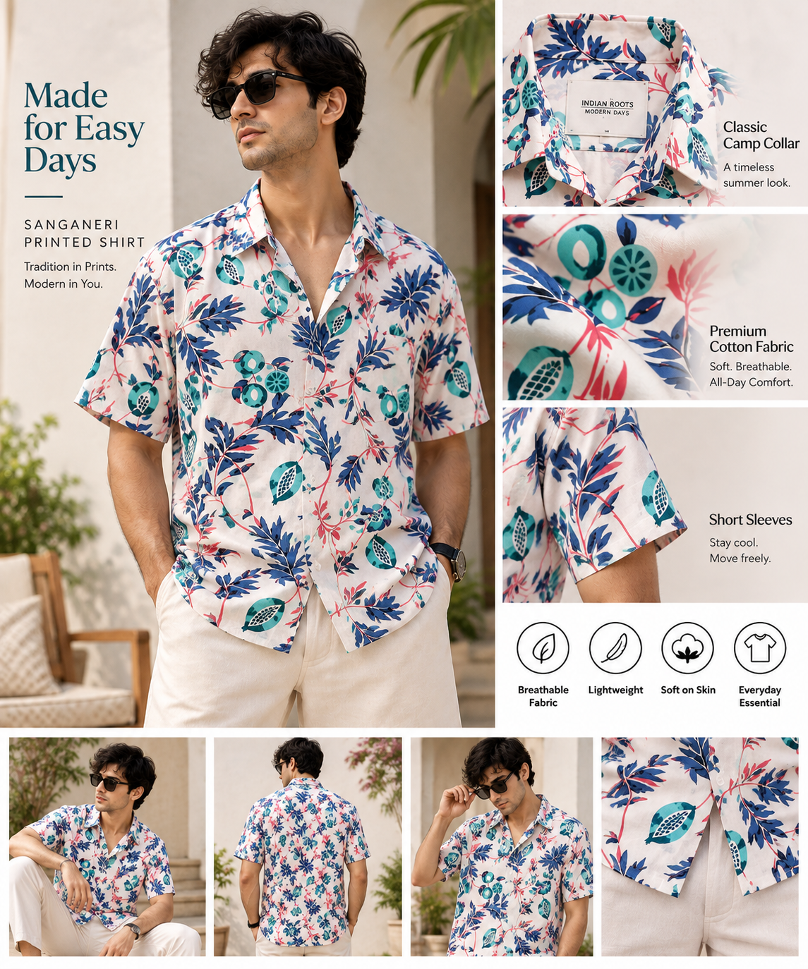 Comfort Fit Cotton Shirt for Men