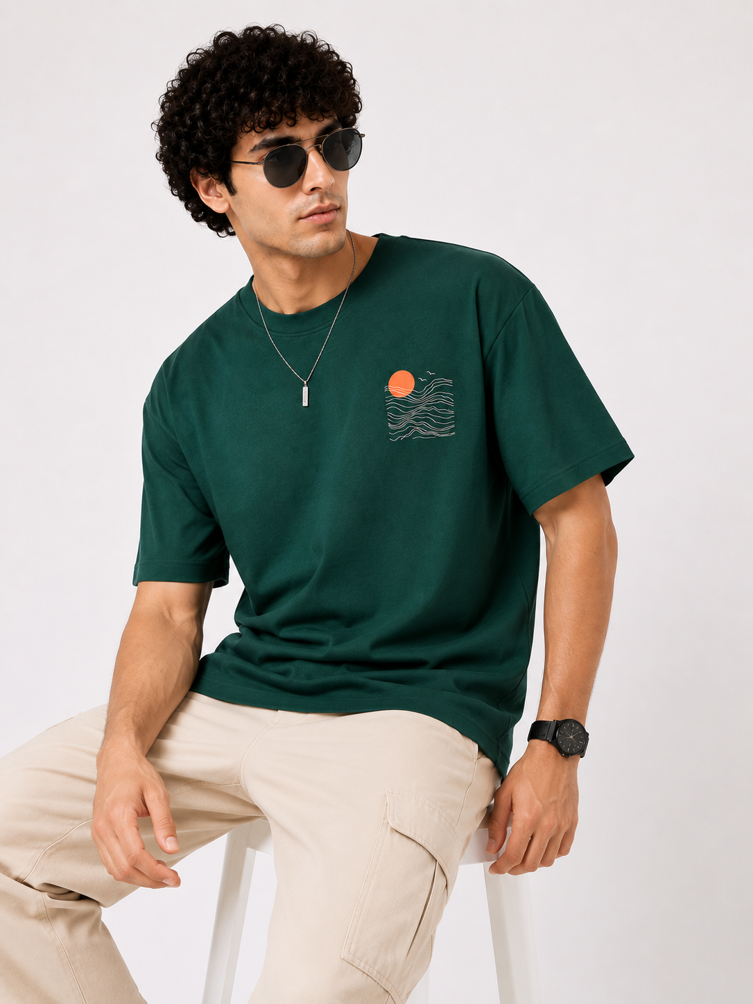 Men Graphic Printed Oversized Cotton T-Shirt