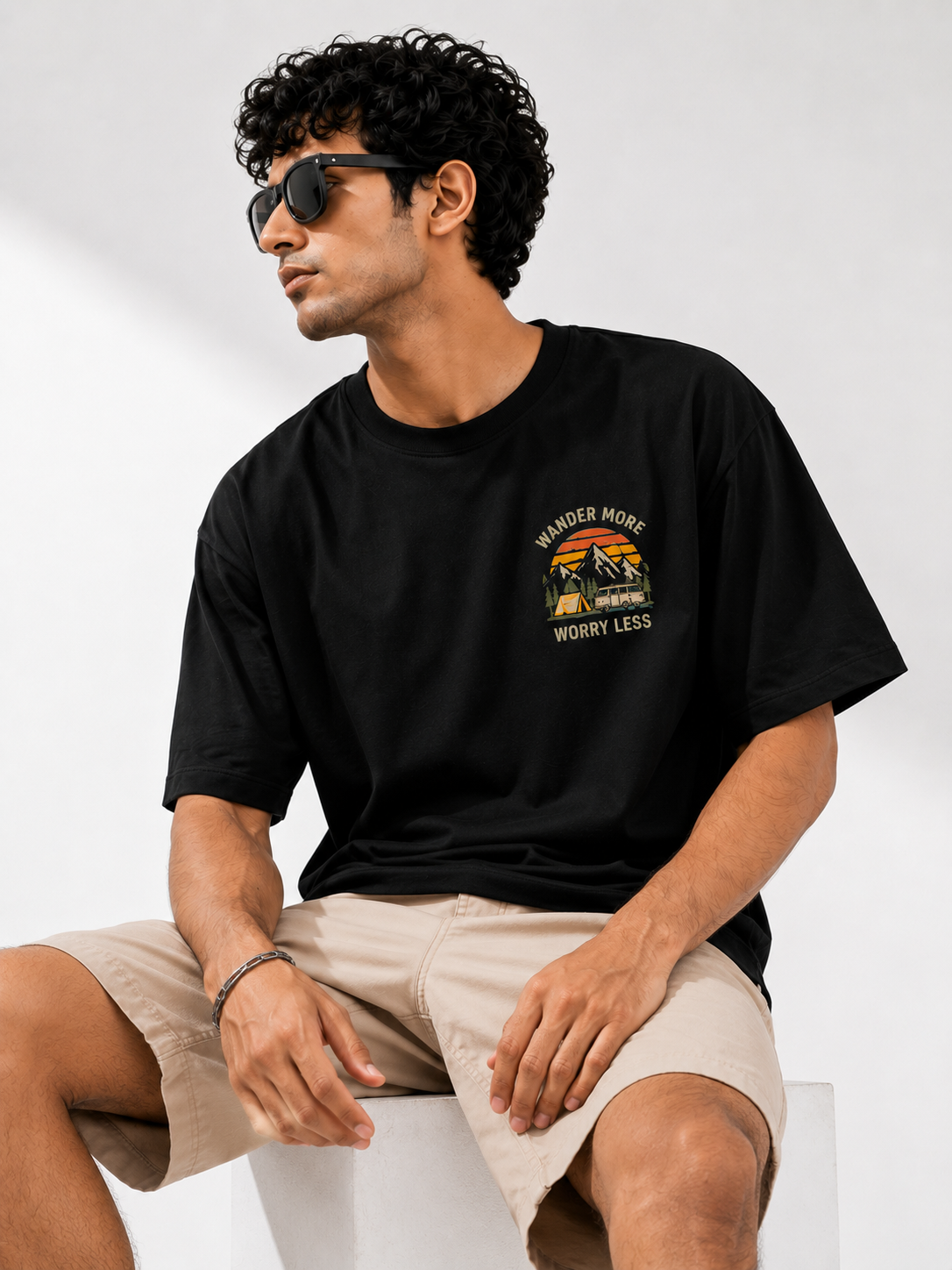 Men Back Graphic Printed Oversized Cotton T-Shirt