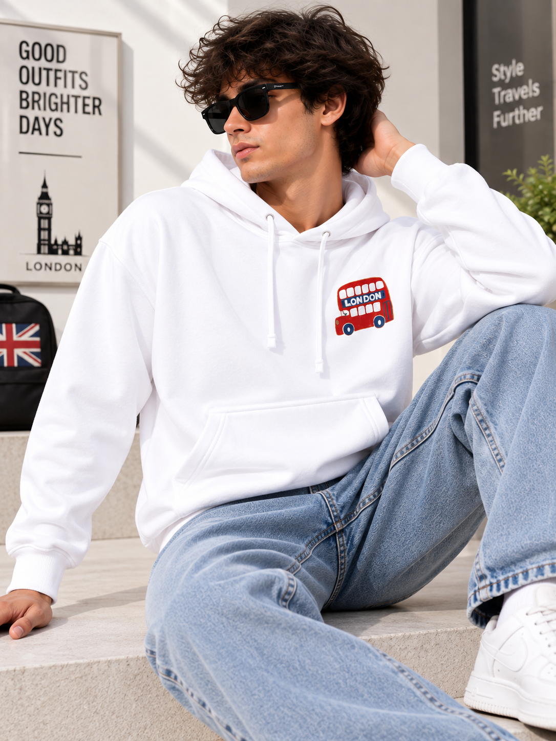 Men Printed Hooded Sweatshirt