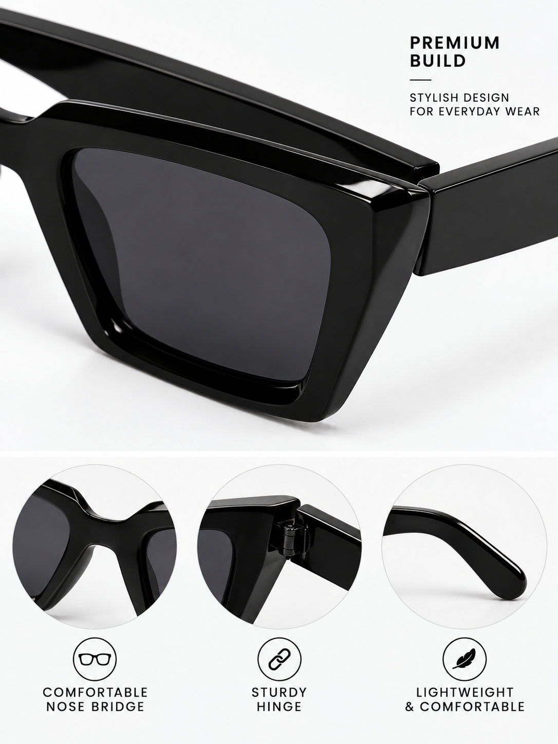 Black Frame & Black Toned Lenses Sunglasses for Women & Men