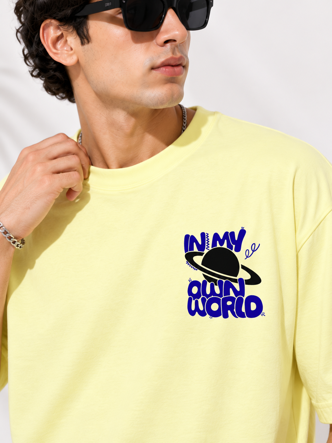 Men Typography Printed Oversized Cotton T-Shirt