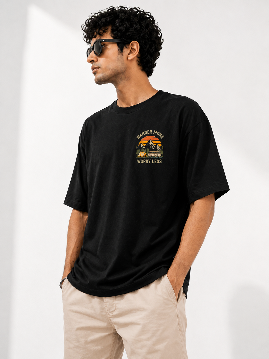 Men Back Graphic Printed Oversized Cotton T-Shirt