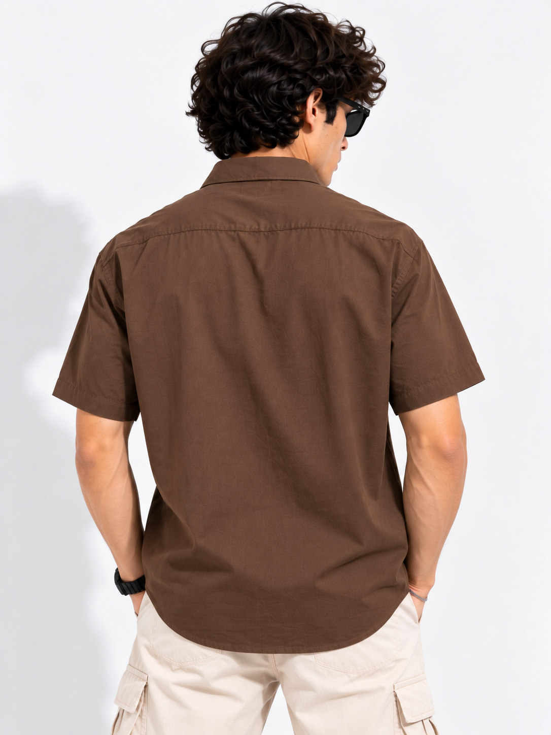 Plain Comfort Fit Cotton Shirt for Men