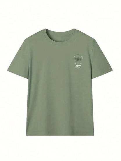 California Graphic Oversized Printed Women's T-Shirt Green Color, Unisex, Back Print