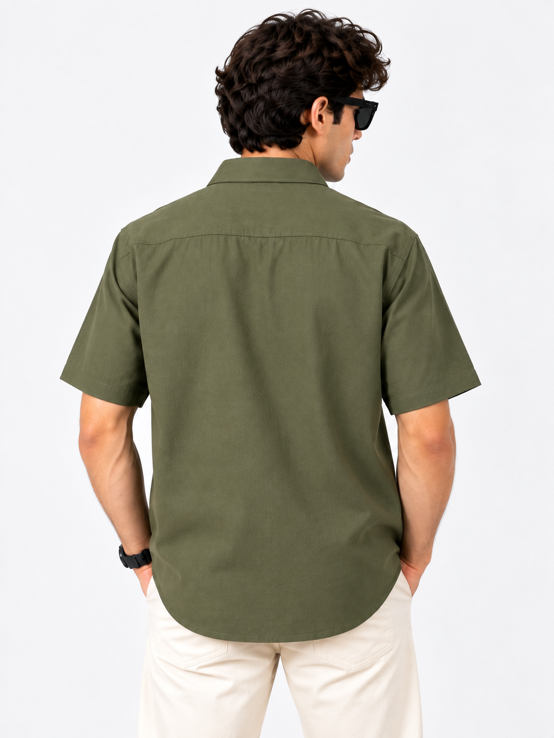 Plain Comfort Fit Cotton Shirt for Men