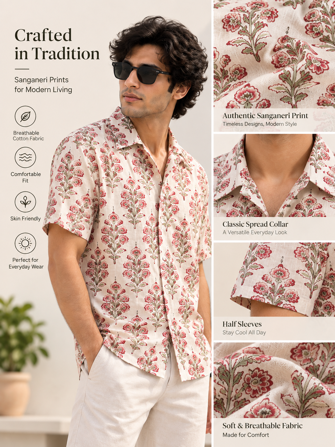 Comfort Fit Cotton Shirt for Men
