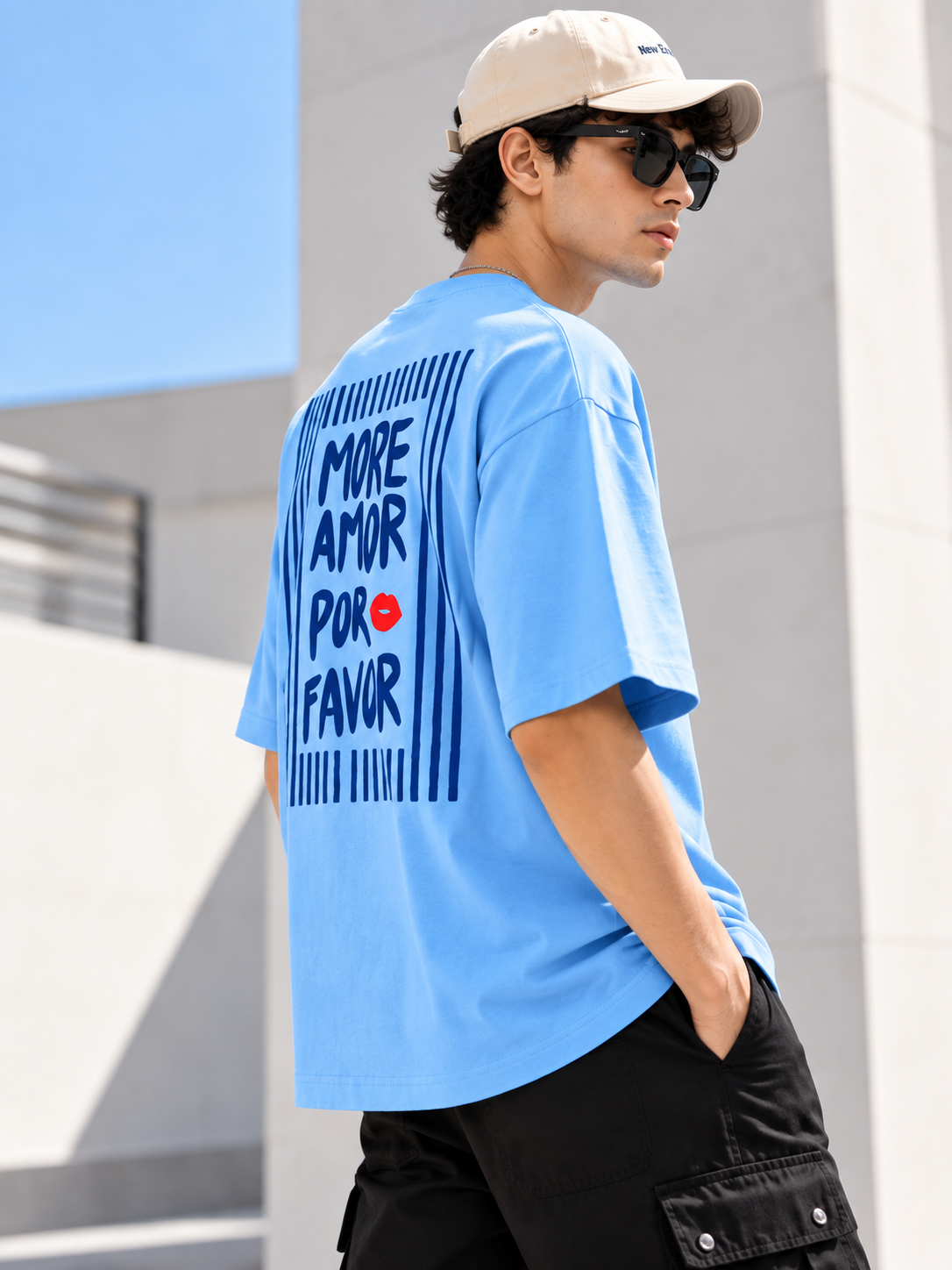 Men Typography Printed Oversized Cotton T-Shirt