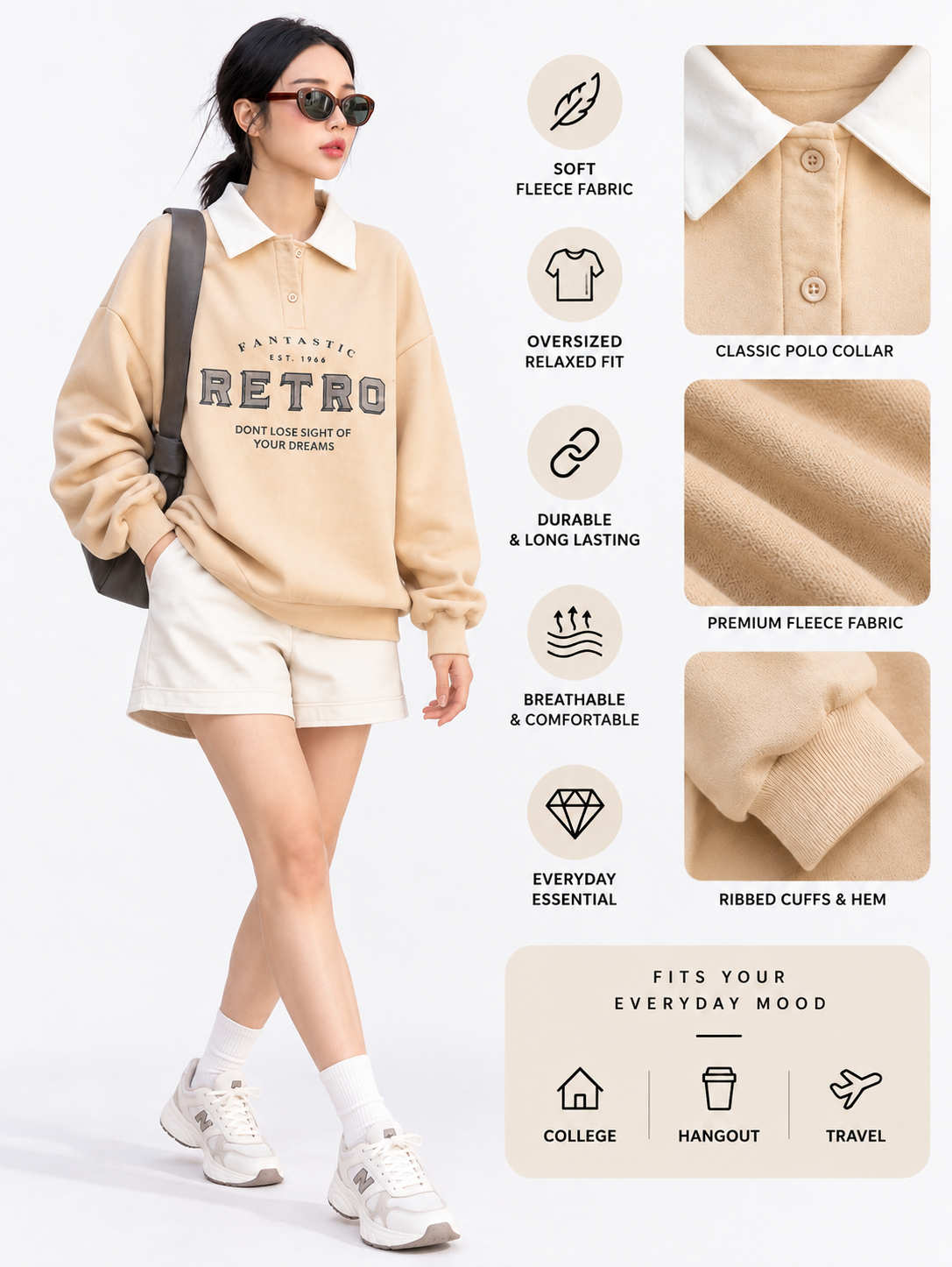 Women Collared Neck Printed Sweatshirt