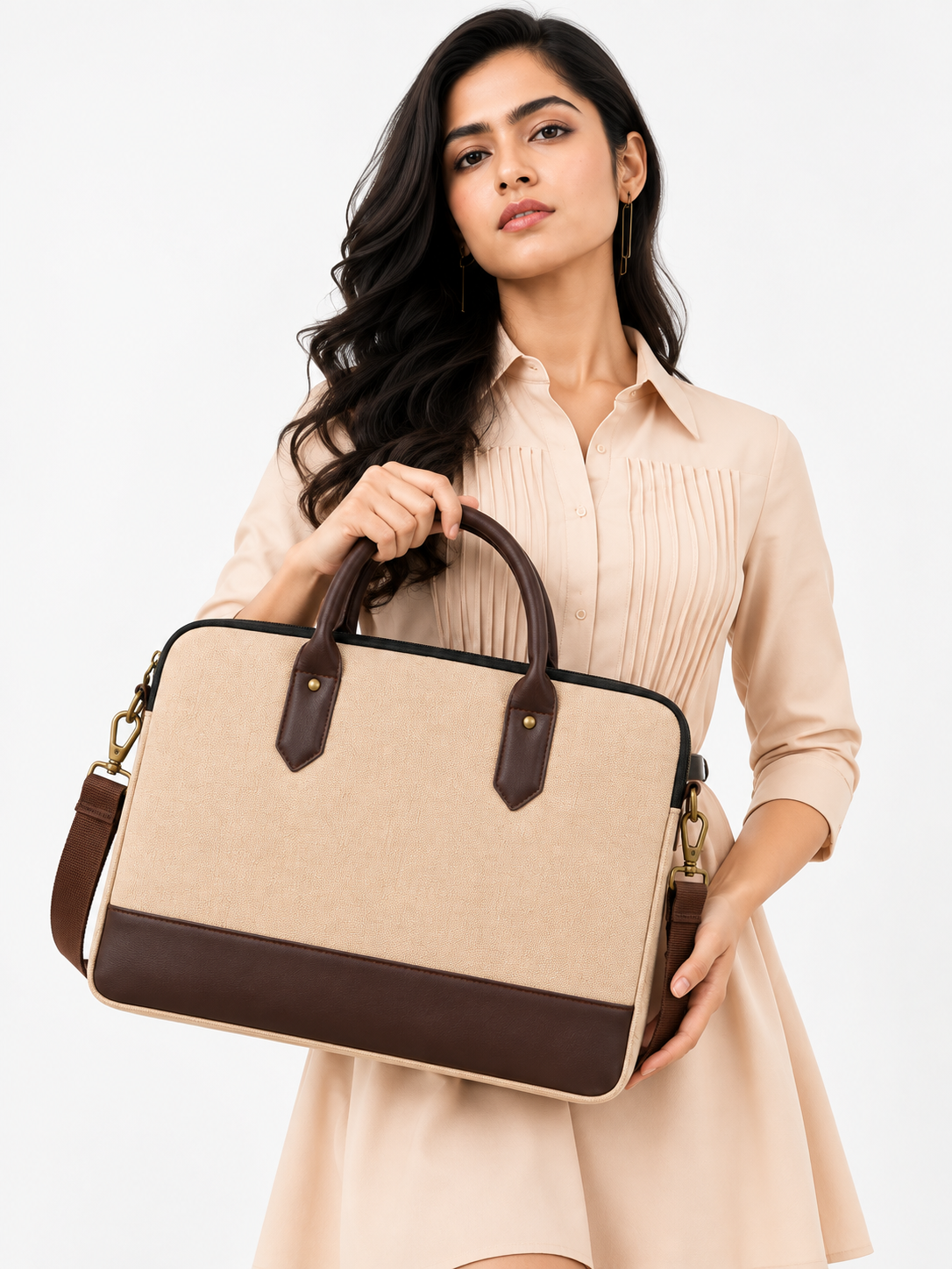 Laptop Messenger Bag | Padded Laptop Briefcase with Detachable Shoulder Strap & Carry Handles