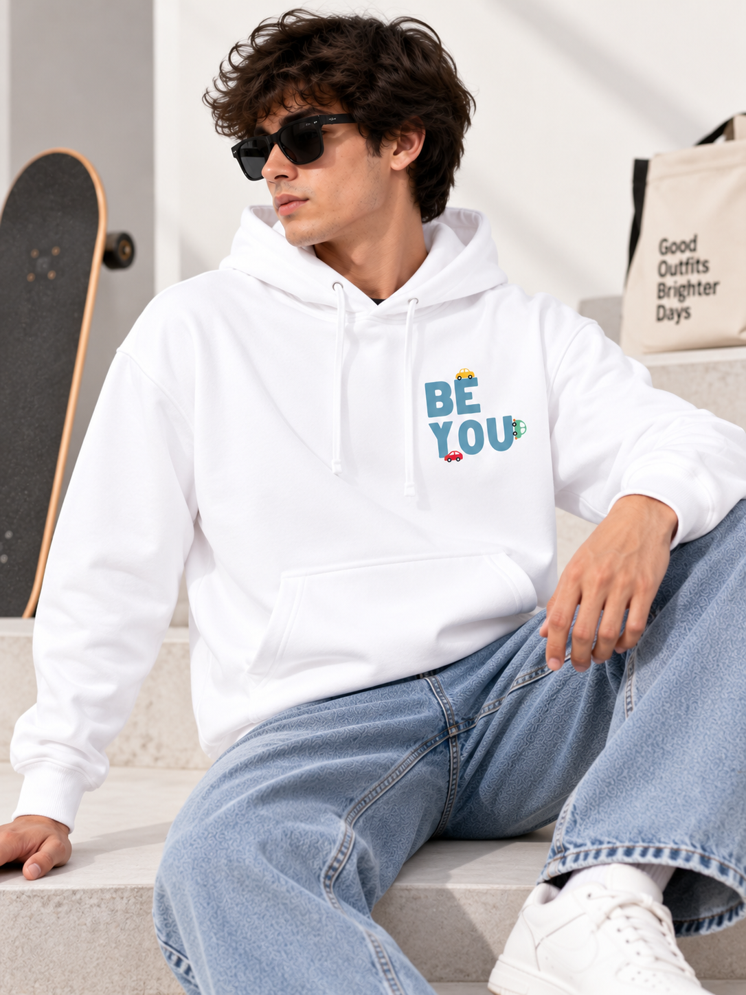 Men Printed Hooded Sweatshirt