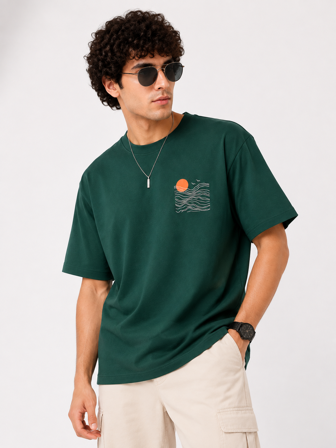 Men Graphic Printed Oversized Cotton T-Shirt