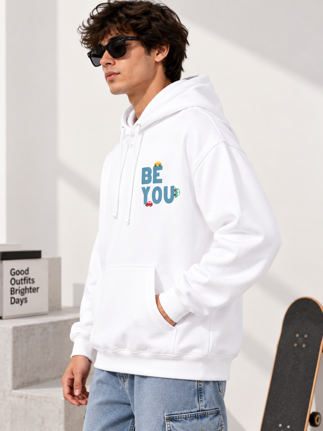 Men Printed Hooded Sweatshirt