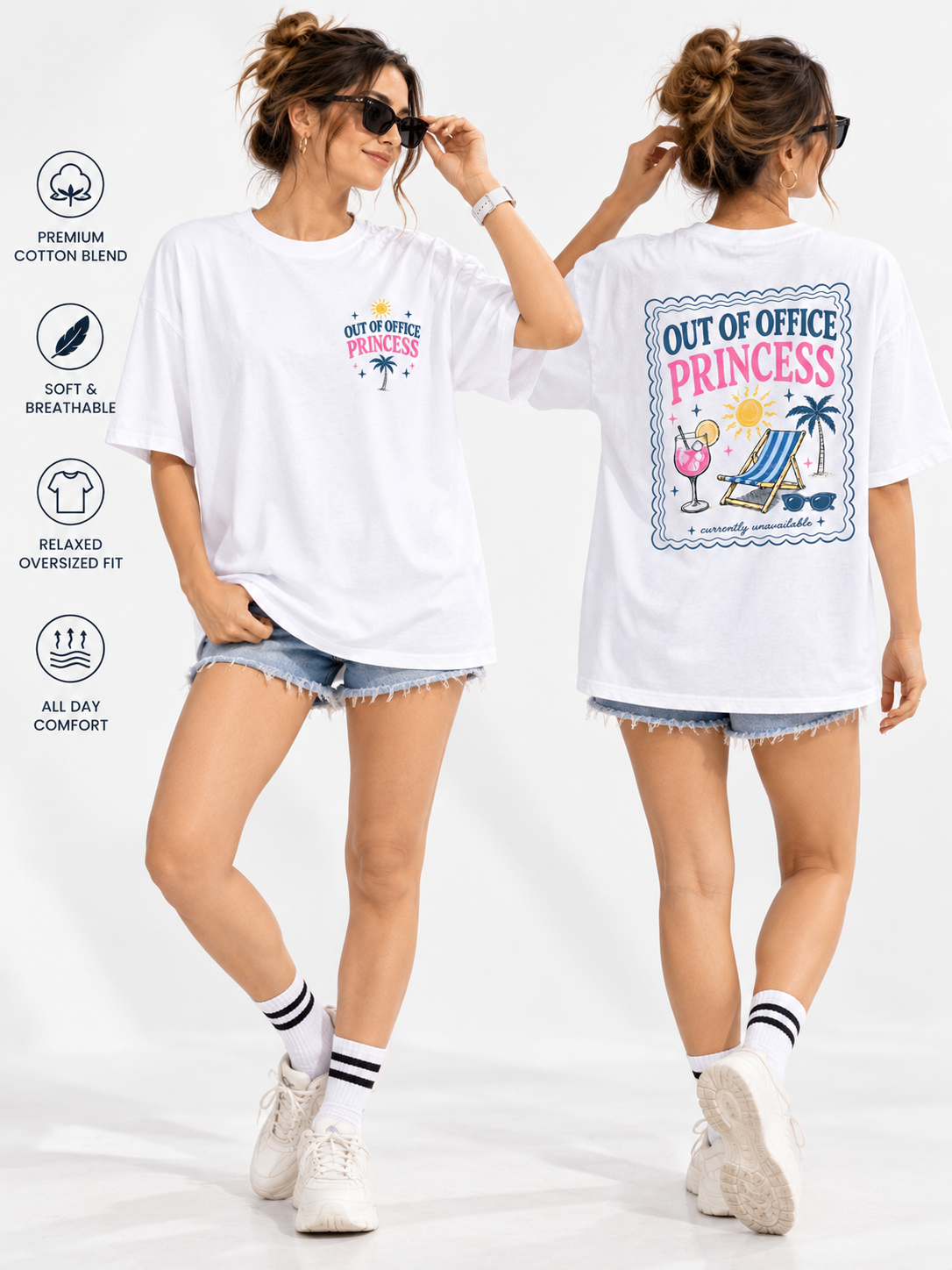 Women Back Printed Relaxed fit Cotton T-Shirt