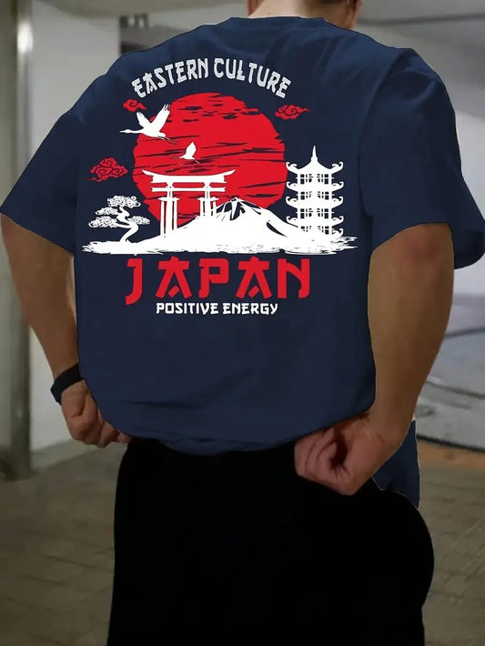Cool Back Graphic Loose-Fitting Navy Blue Oversized Printed T-Shirt for Men & Unisex