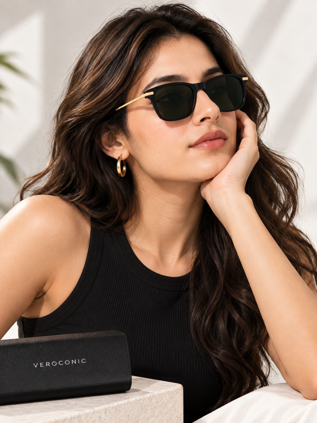 Gold Toned Metal Frame Sunglasses for Women & Men