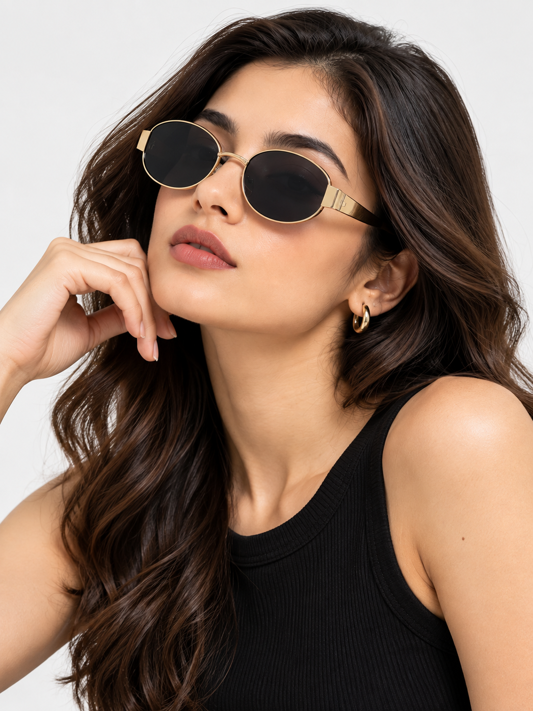 Gold Toned Metal Frame Sunglasses for Women & Men