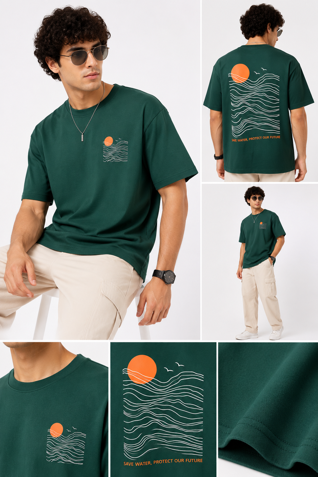 Men Graphic Printed Oversized Cotton T-Shirt