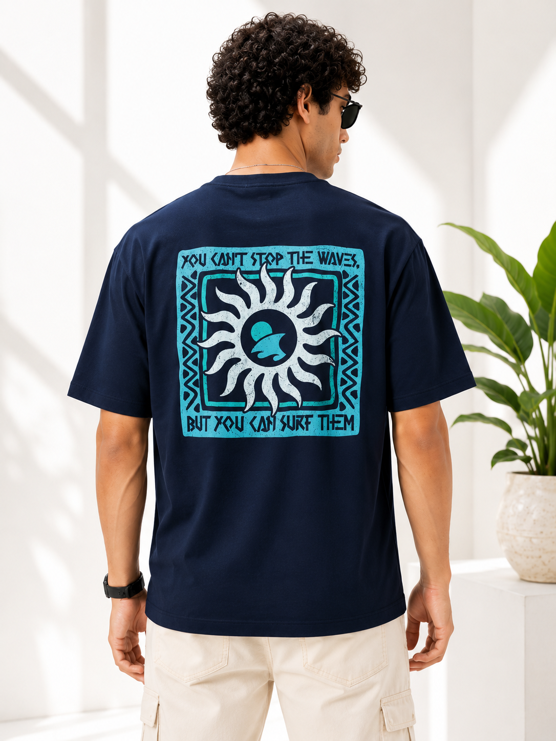 Men Back Graphic Printed Oversized Cotton T-Shirt
