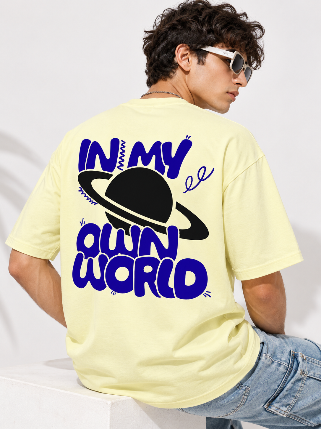 Men Typography Printed Oversized Cotton T-Shirt