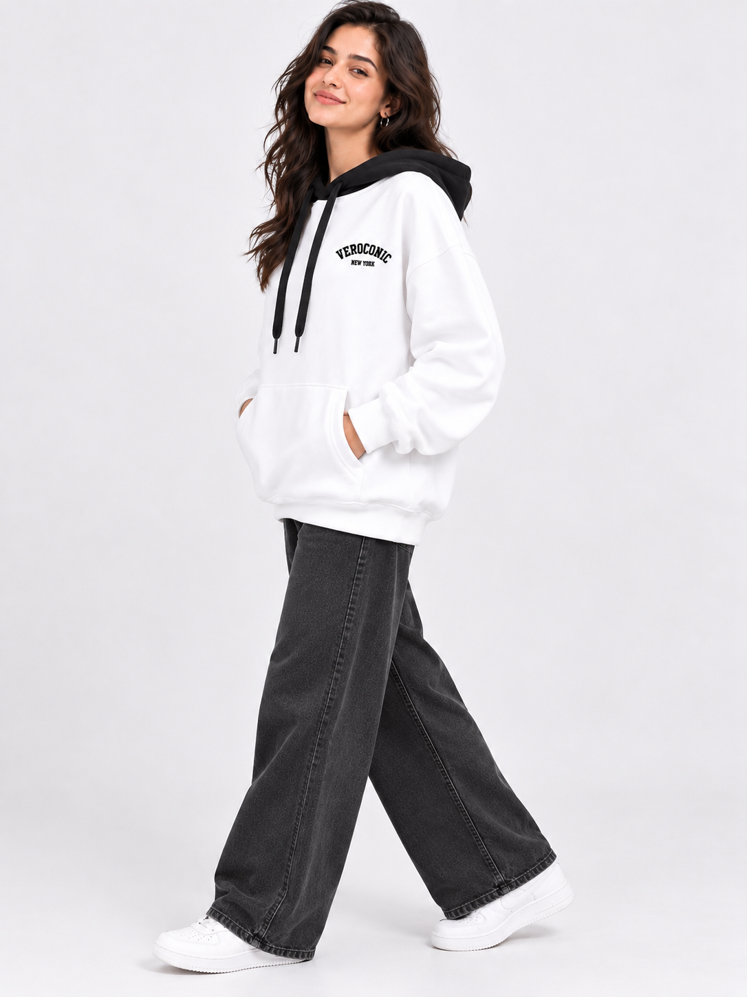 Women Hooded Neck Printed Sweatshirt