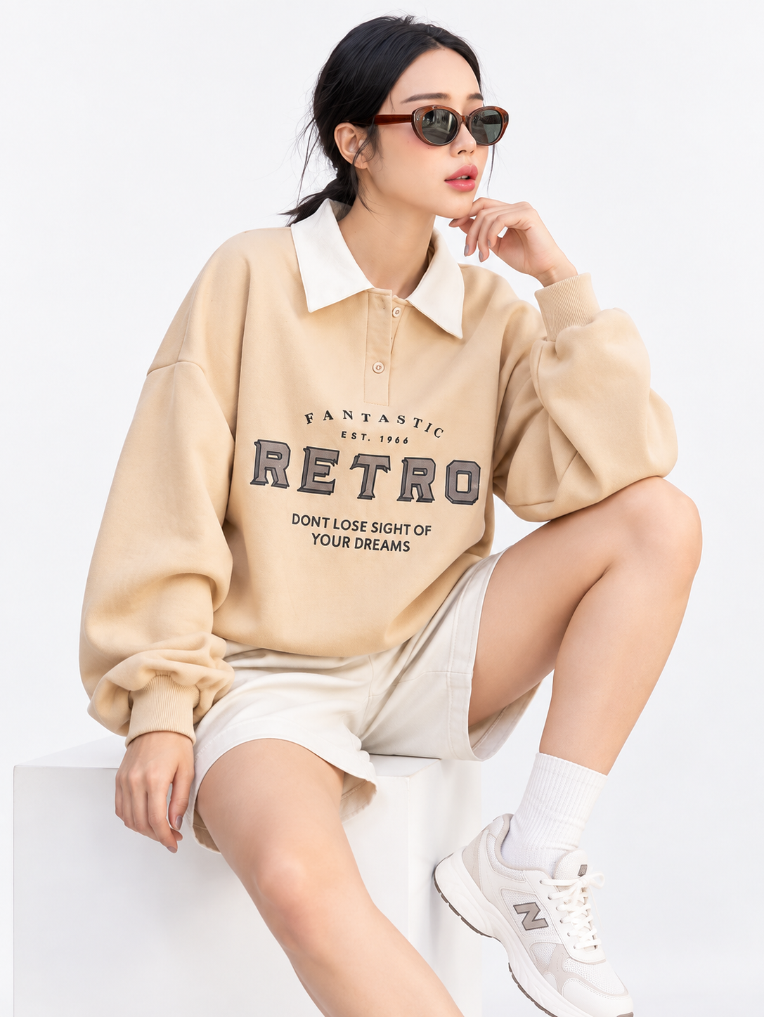 Women Collared Neck Printed Sweatshirt