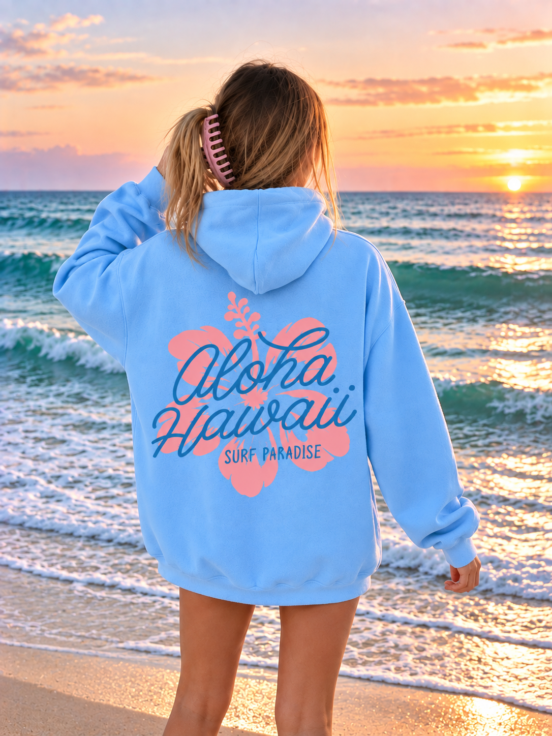 Women Back Printed Hooded Sweatshirt