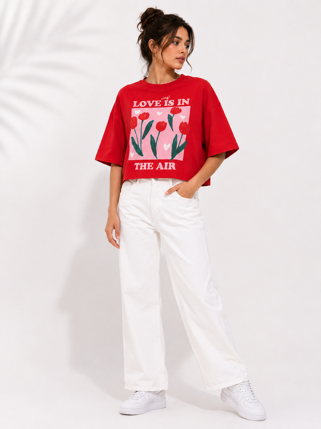 Women Red fit Printed Cotton T-Shirt
