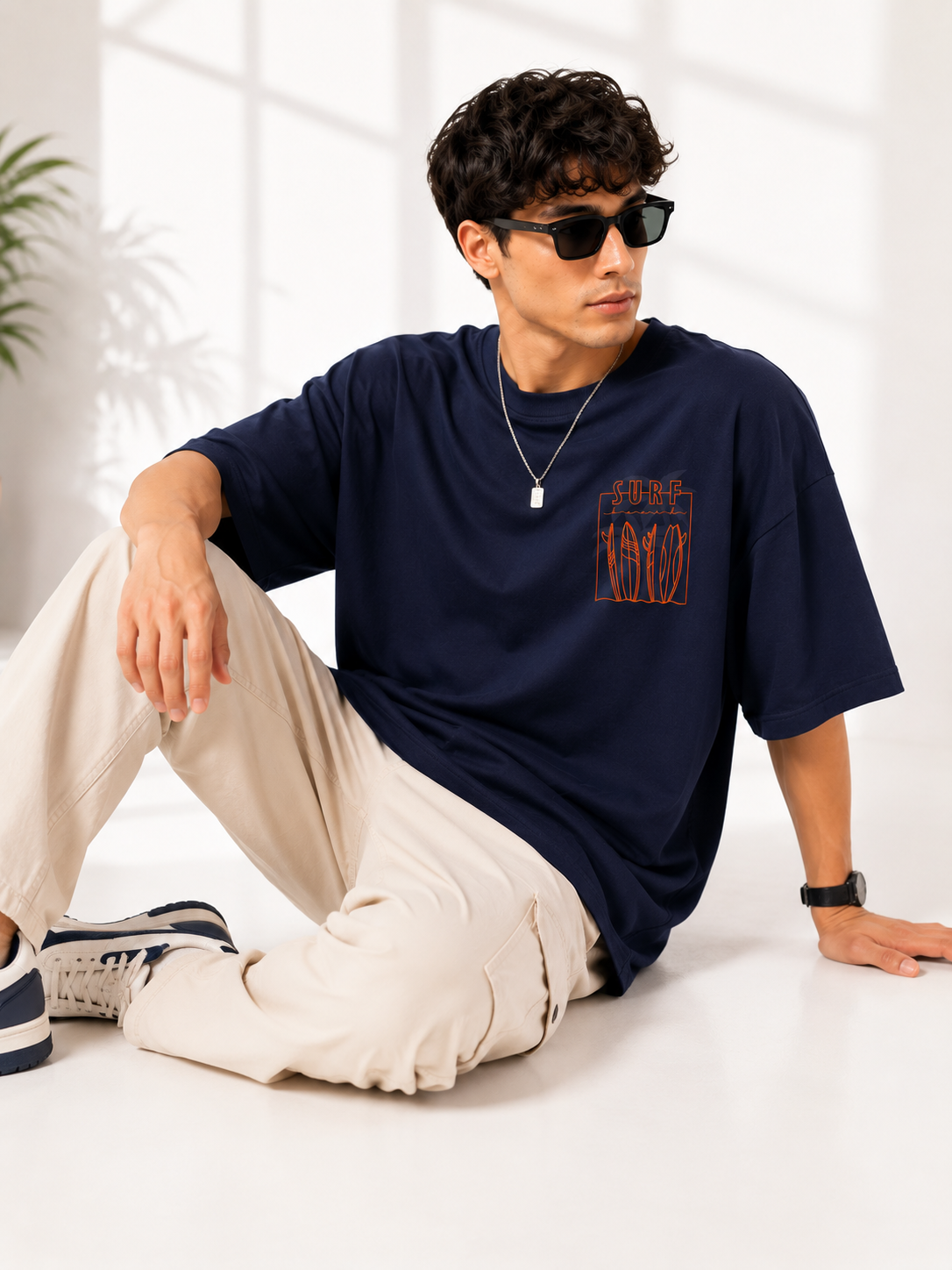 Men Back Graphic Printed Oversized Cotton T-Shirt