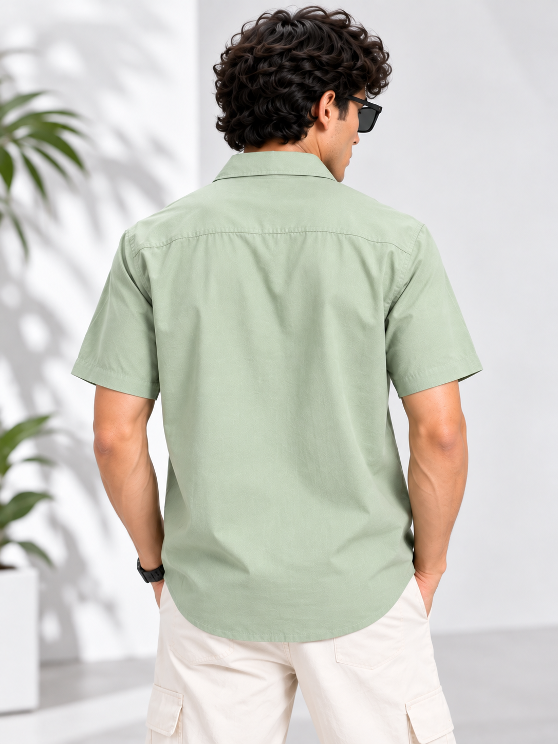 Plain Comfort Fit Cotton Shirt for Men