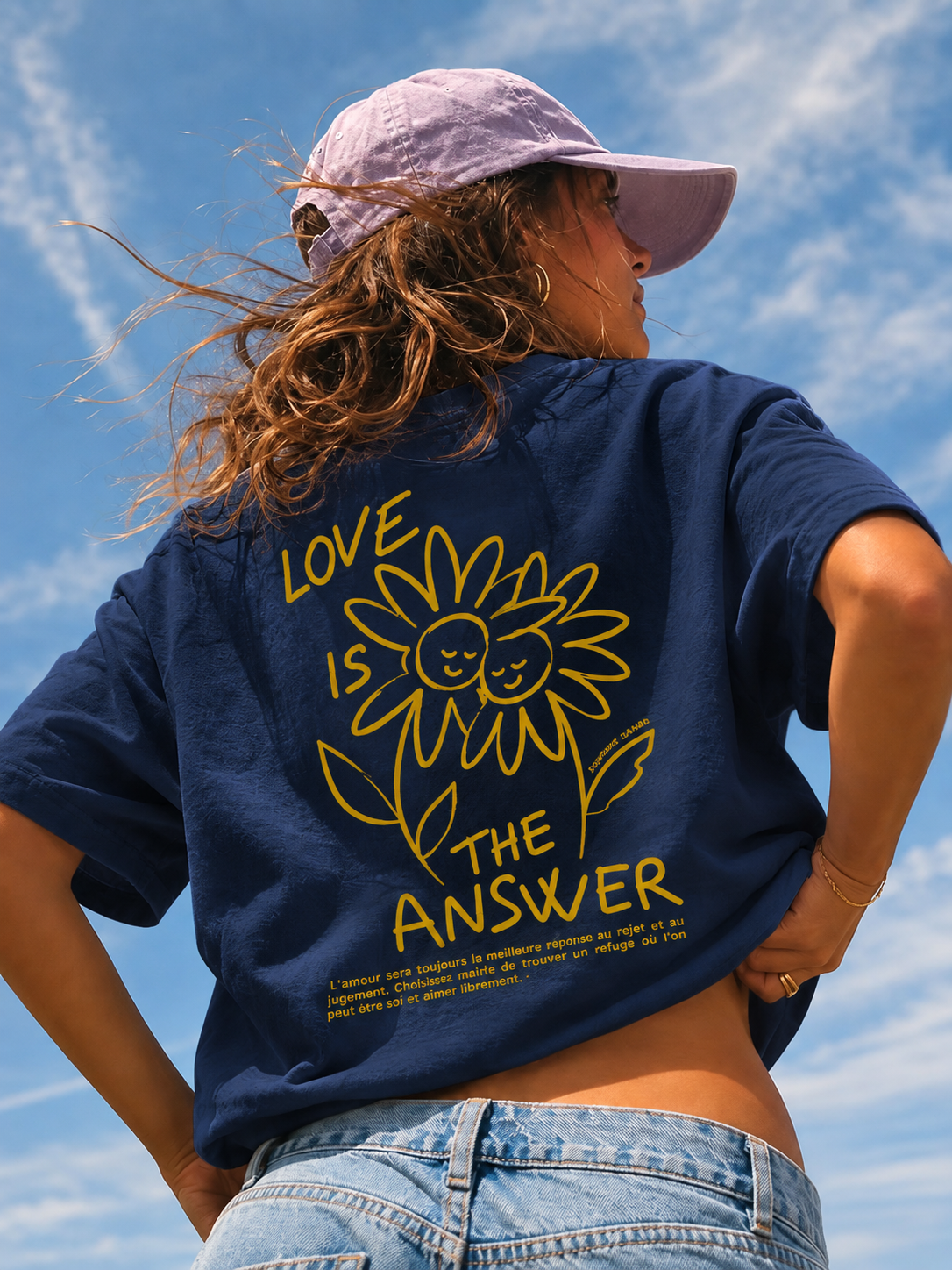 Women Navy Blue Printed Relaxed fit Cotton T-Shirt