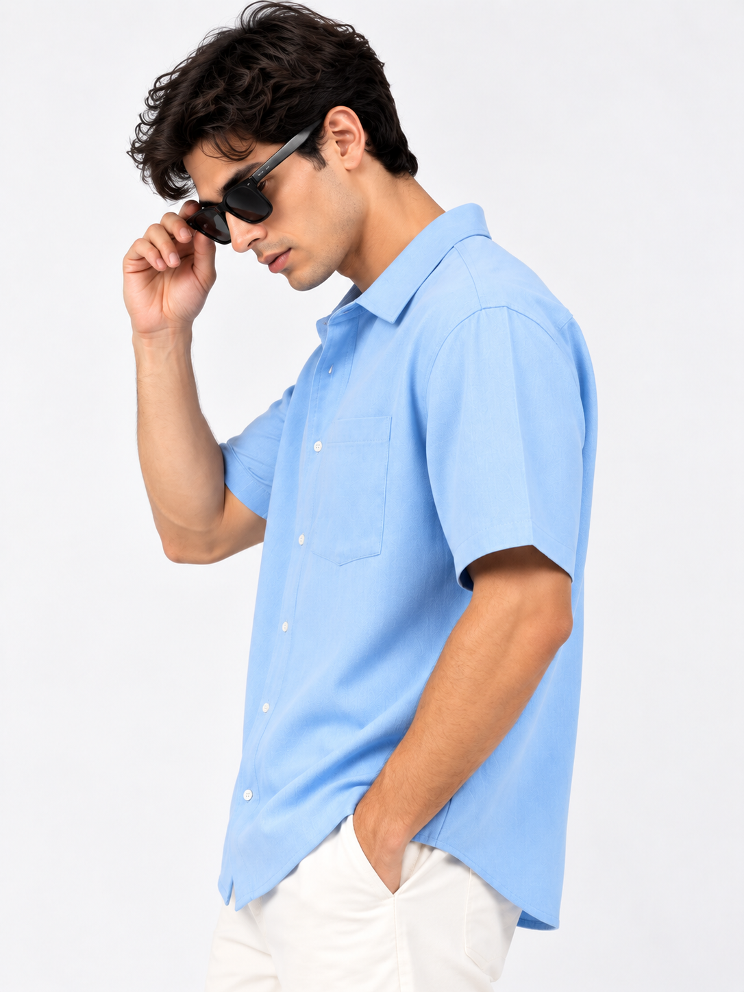 Plain Comfort Fit Cotton Shirt for Men