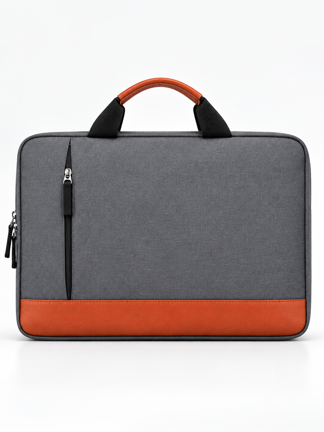Unisex Grey & Tan Laptop Bag with Padded Compartment & Shoulder Strap